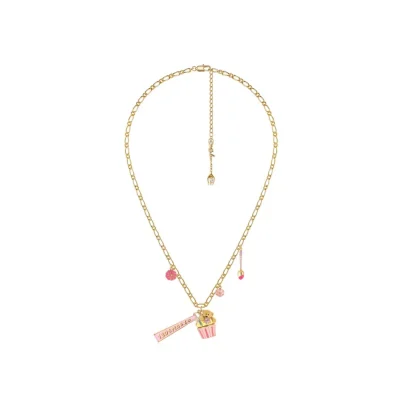 13DE MARZO Bear Cupcake Necklace Gold