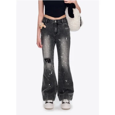 13DE MARZO Doozoo Spray Paint Jeans Black