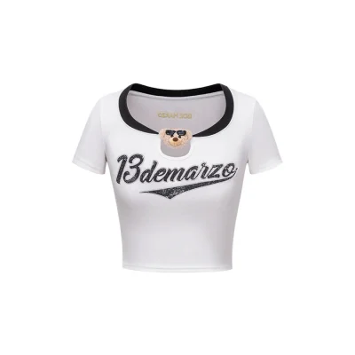 13DE MARZO Collision Colour Slim Top White