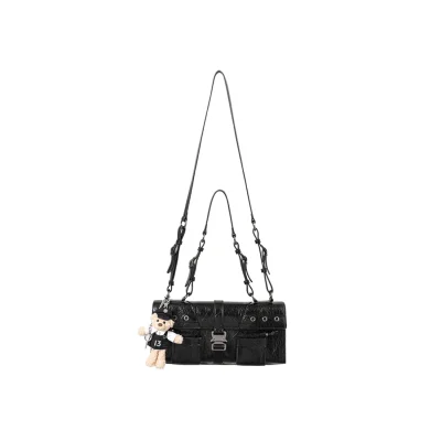 13DE MARZO Sheriff Bear Baguette Bag Black
