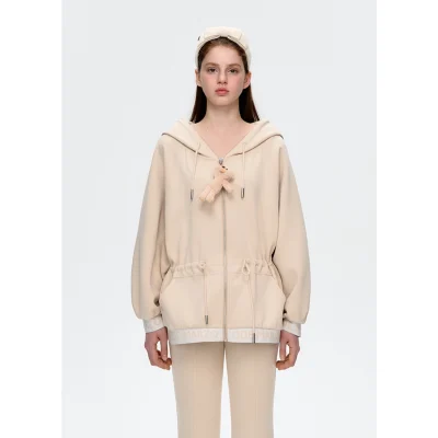 13DE MARZO Logo Band Track Jacket Beige