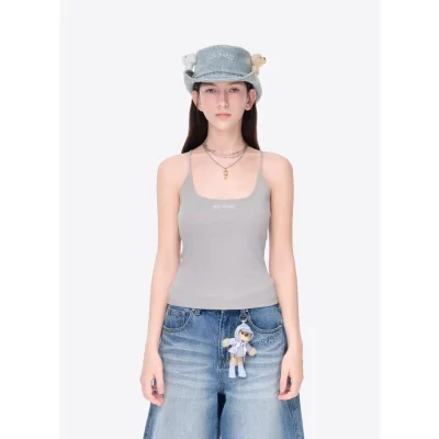 13DE MARZO Back Bear Harness Top Grey