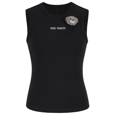 13DE MARZO Bear Base Vest Black