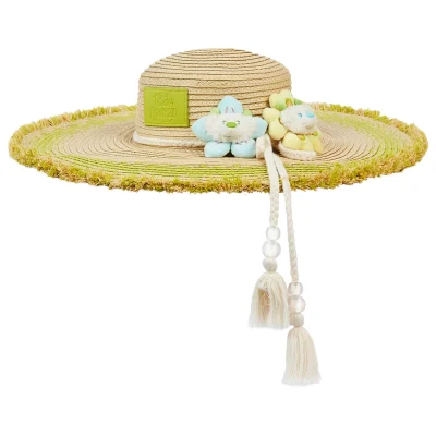 13DE MARZO Floral Bear Straw Hat