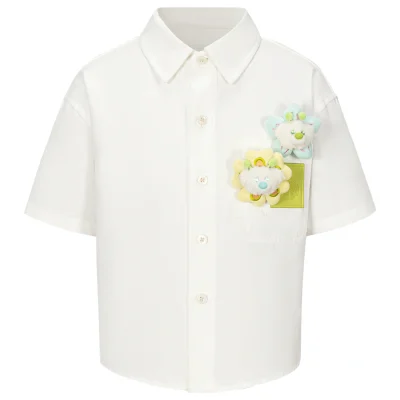 13DE MARZO Floral BabyBear Shirt White