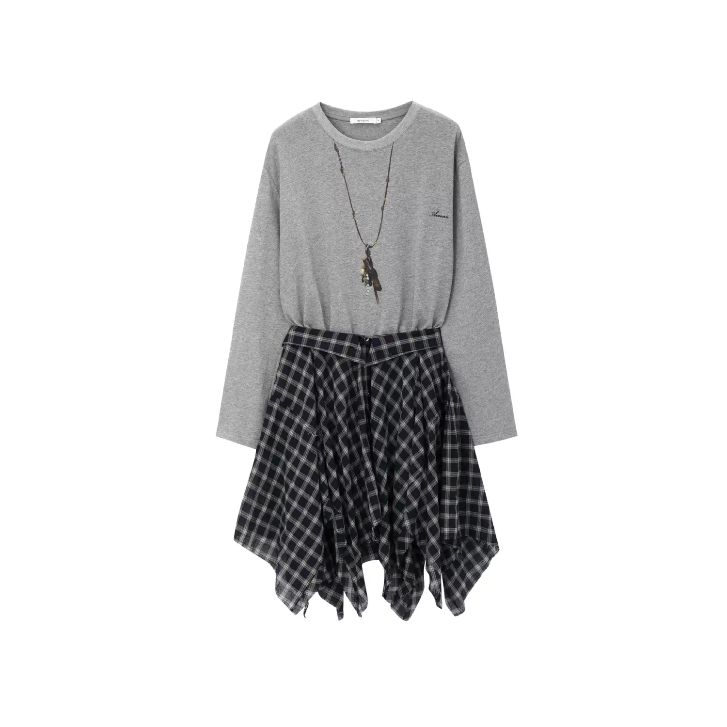 AVVENN Trompe L'oeil Necklace Two-Piece Set Grey