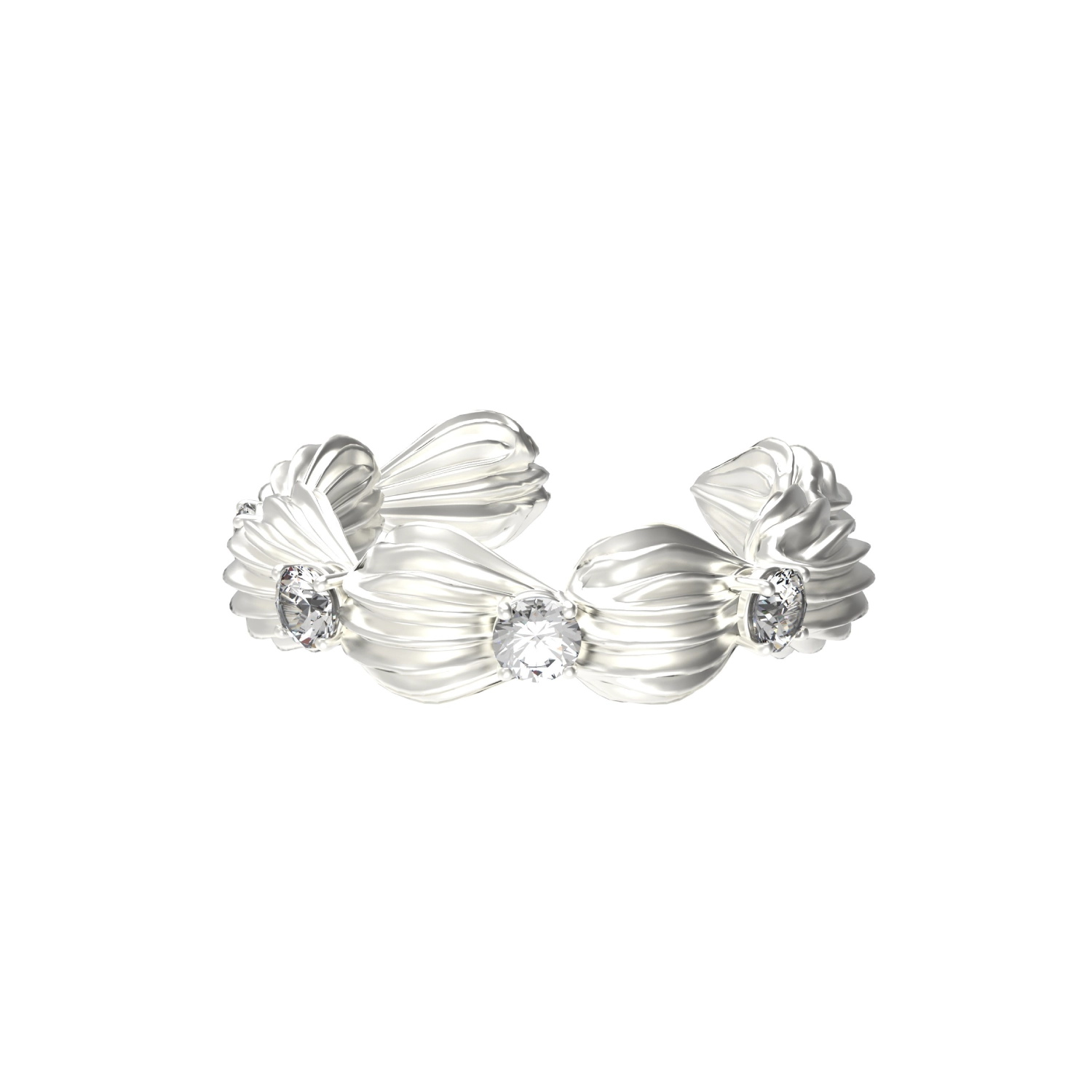 abyb Charming Whipped Cream Swirl Adjustable Ring Silver