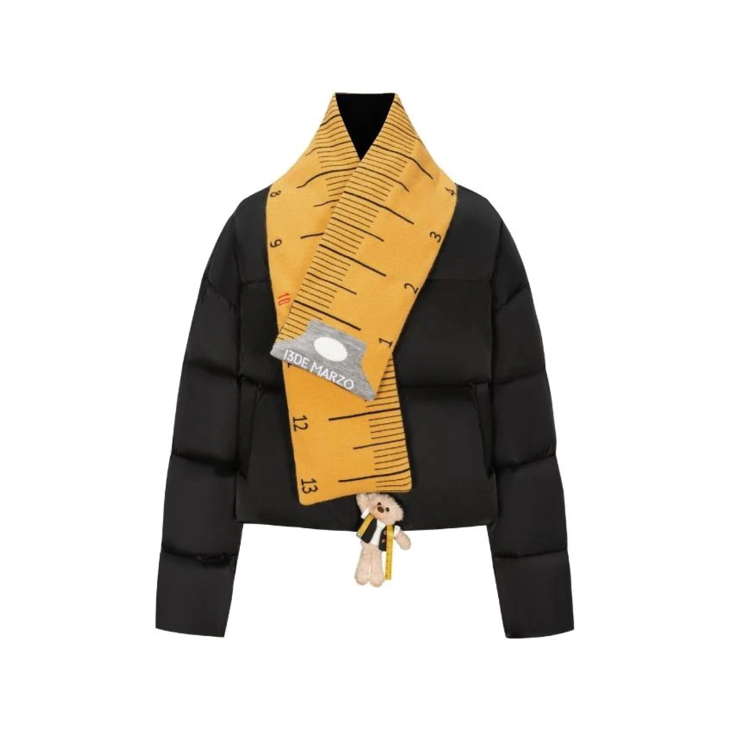 13DE MARZO Tailor Bear Ruler Down Jacket Black