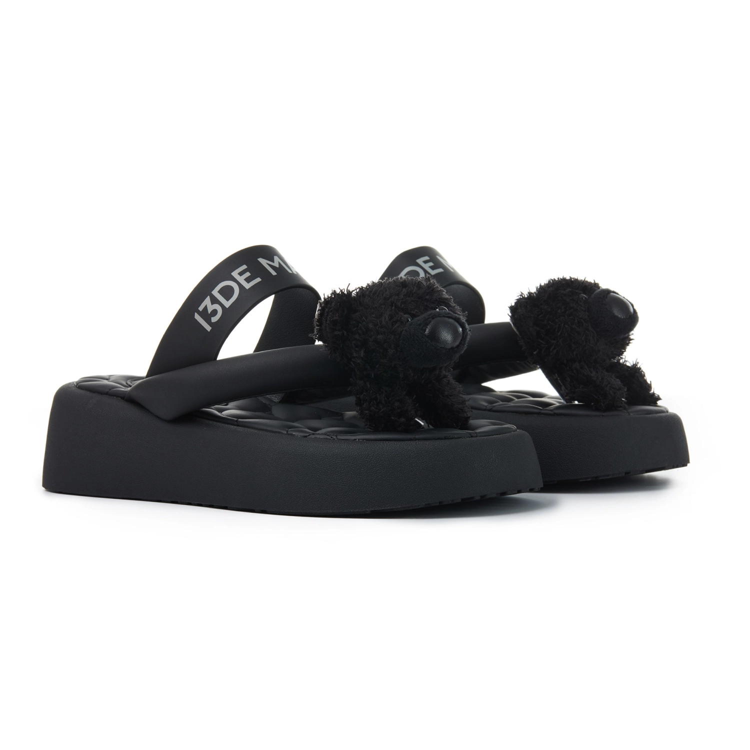 13DE MARZO Doozoo Flip Flops Black