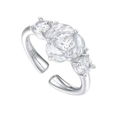 abyb Charming Camellia Poem Ring Silver