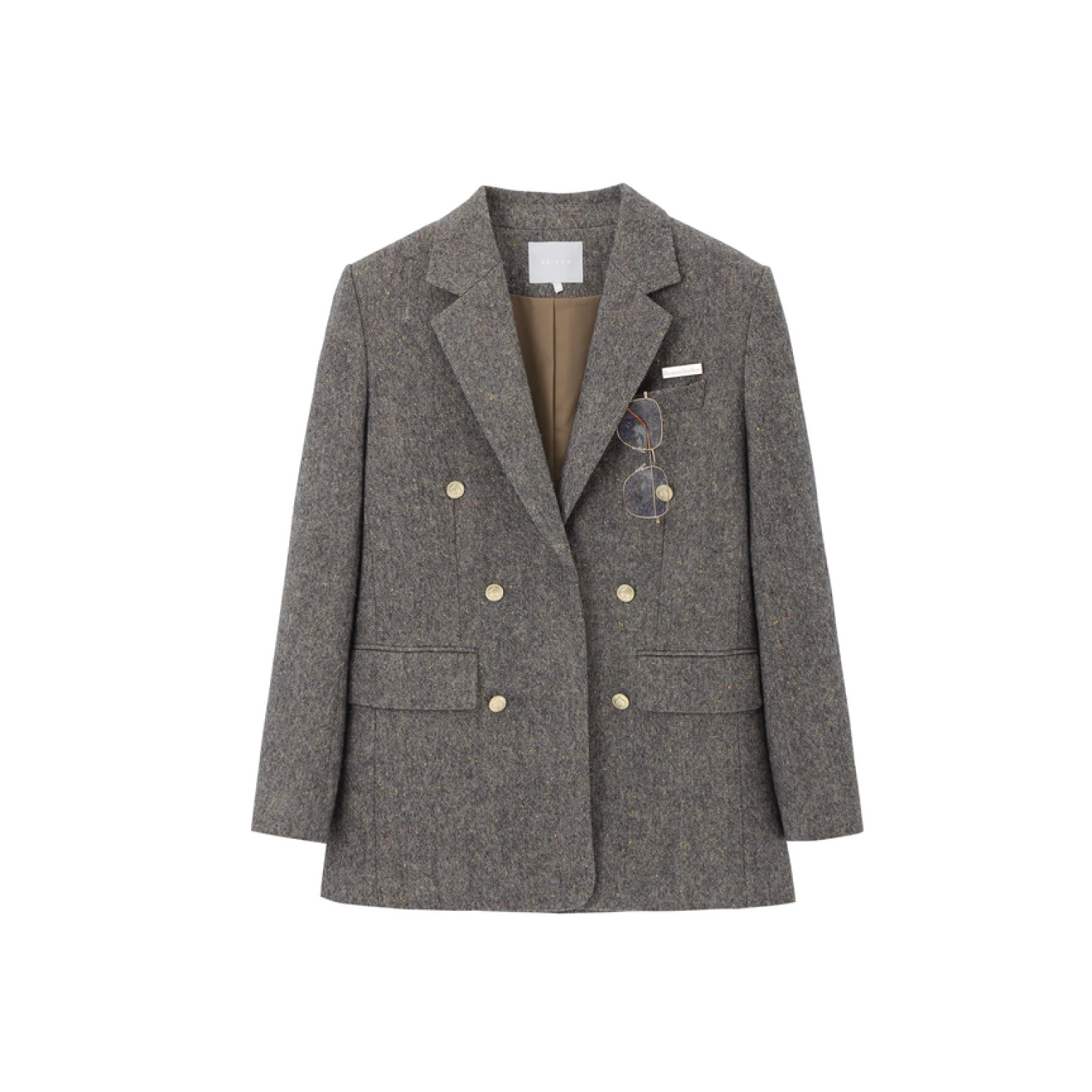 REVAN Heritage Tweed Blazer Coat Grey