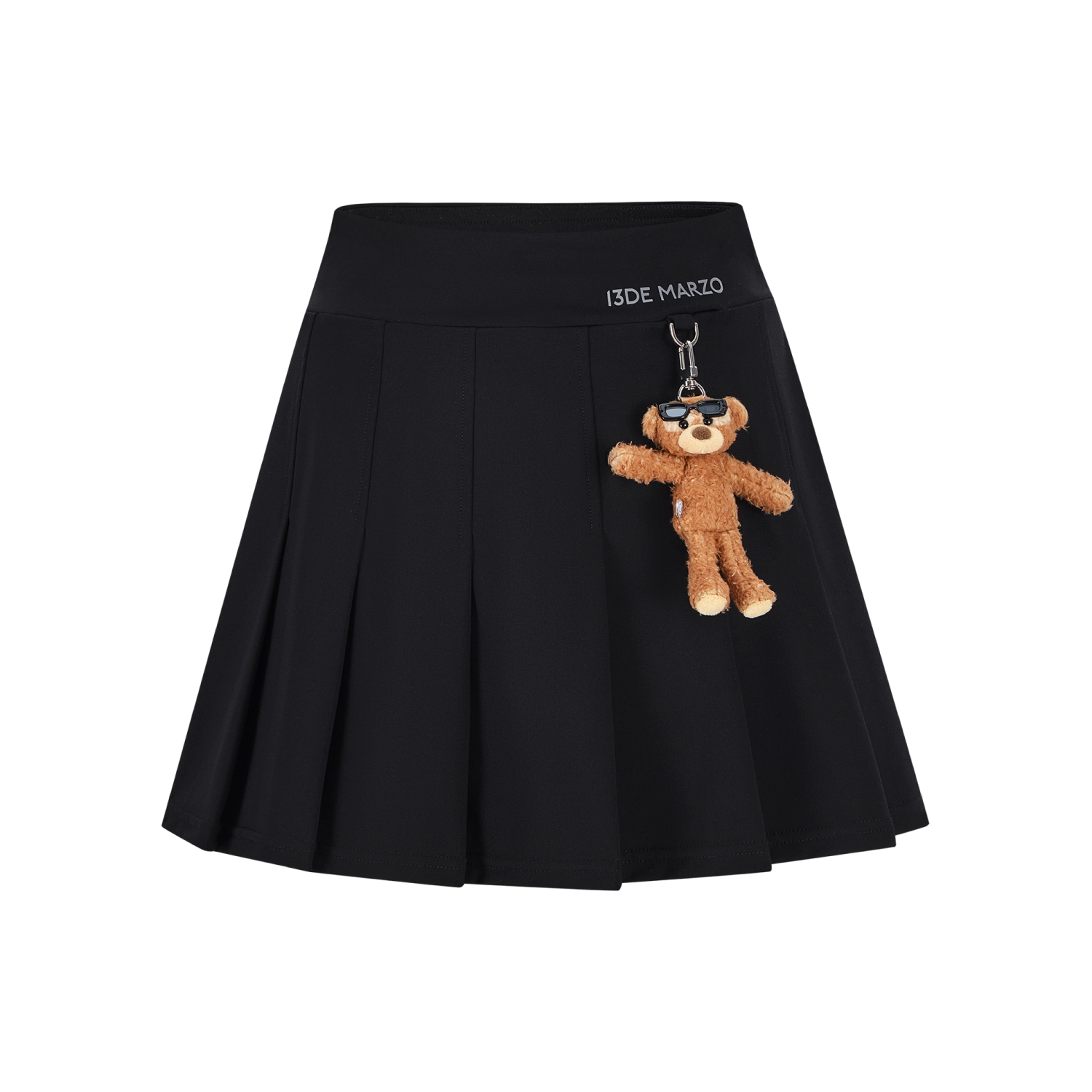 13DE MARZO Sunburnt Bear Cooling Pleated Skirt Black
