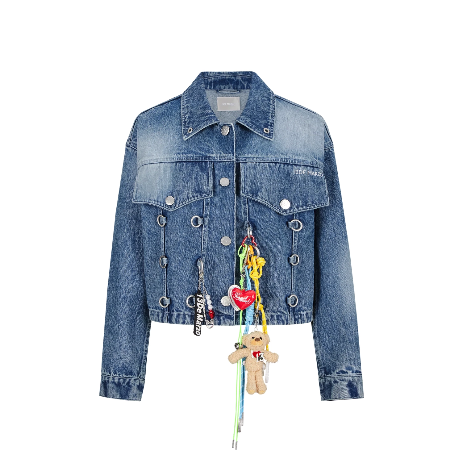 13DE MARZO Maximalist Pendant Denim Jacket Blue
