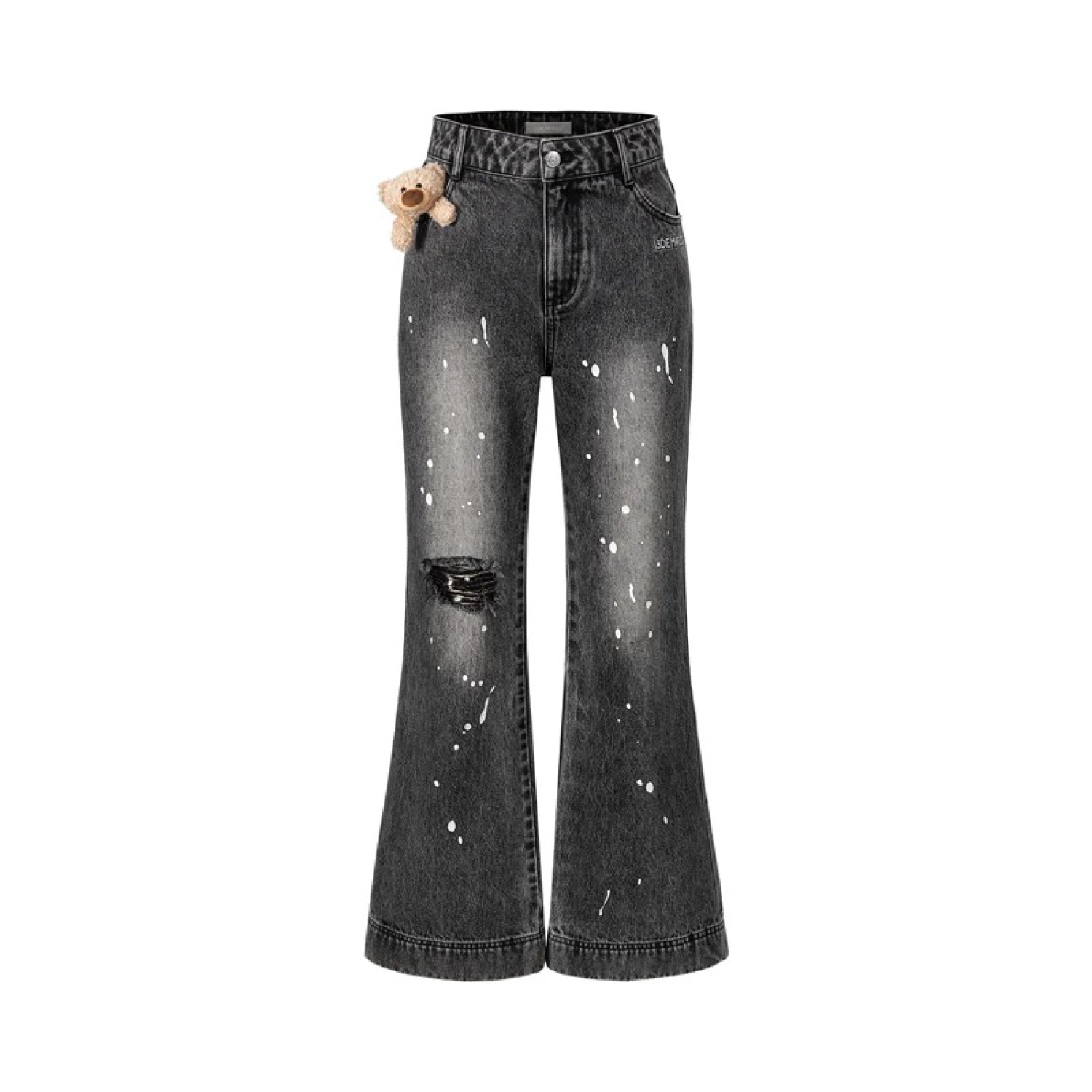13DE MARZO Doozoo Spray Paint Jeans Black