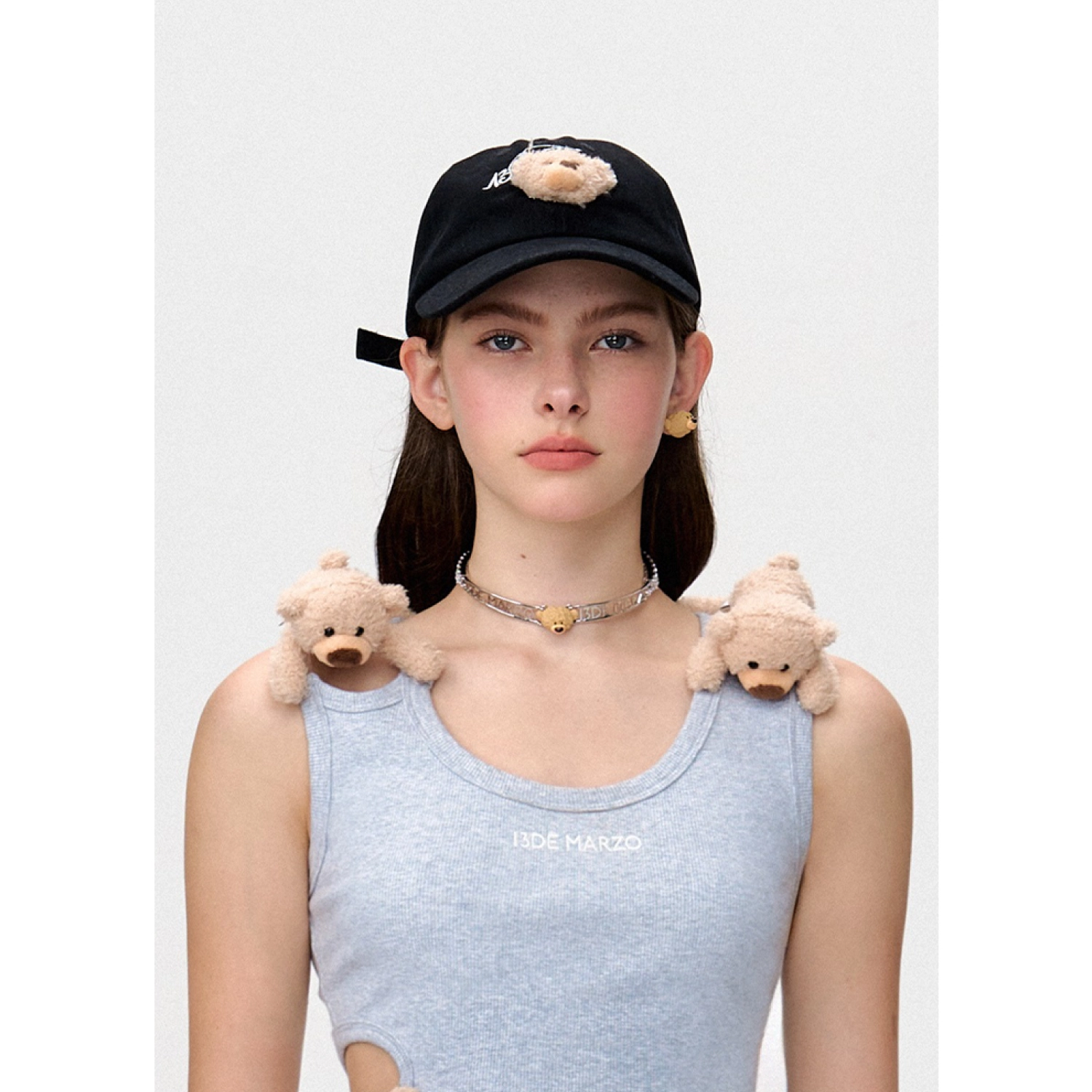 13DE MARZO Mini Bear Cap Black
