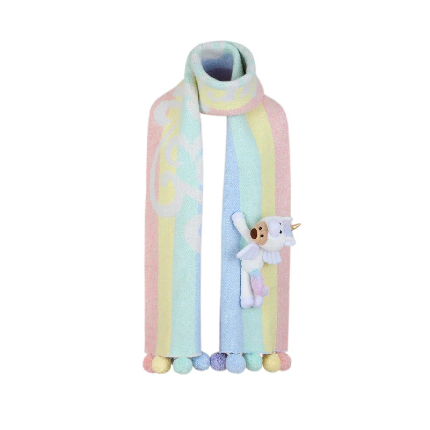 13DE MARZO Unicorn Bear Scarf Rainbow