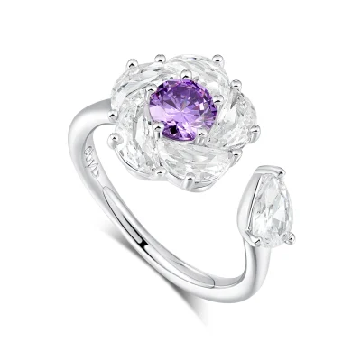 abyb Charming Blossom & Spin Ring Purple