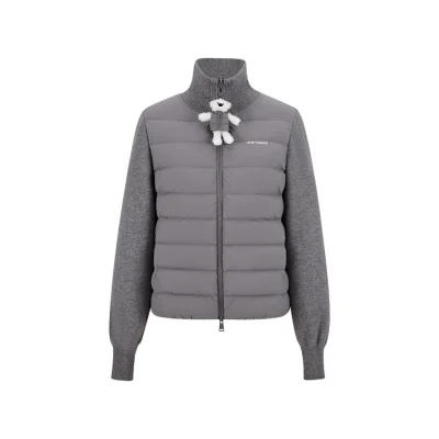 13DE MARZO Bear Zipper Down Jacket Grey