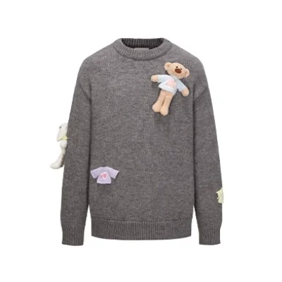 13DE MARZO Wearable Bear Sweater Dark Grey