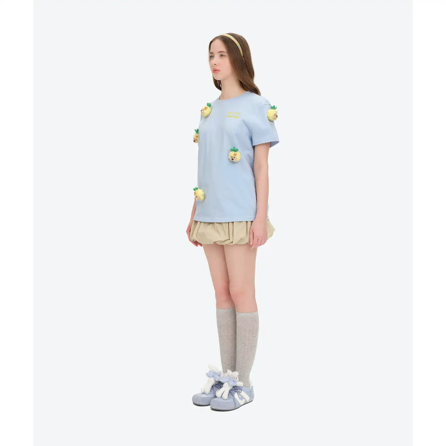13DE MARZO Bear Plush Sneakers Blue back view