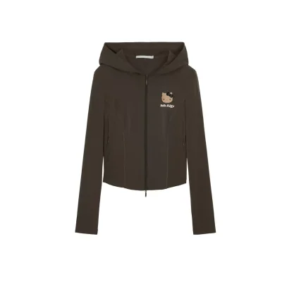 REVAN x Hello Kitty Track Tan Kitty Cropped Hoodie Brown