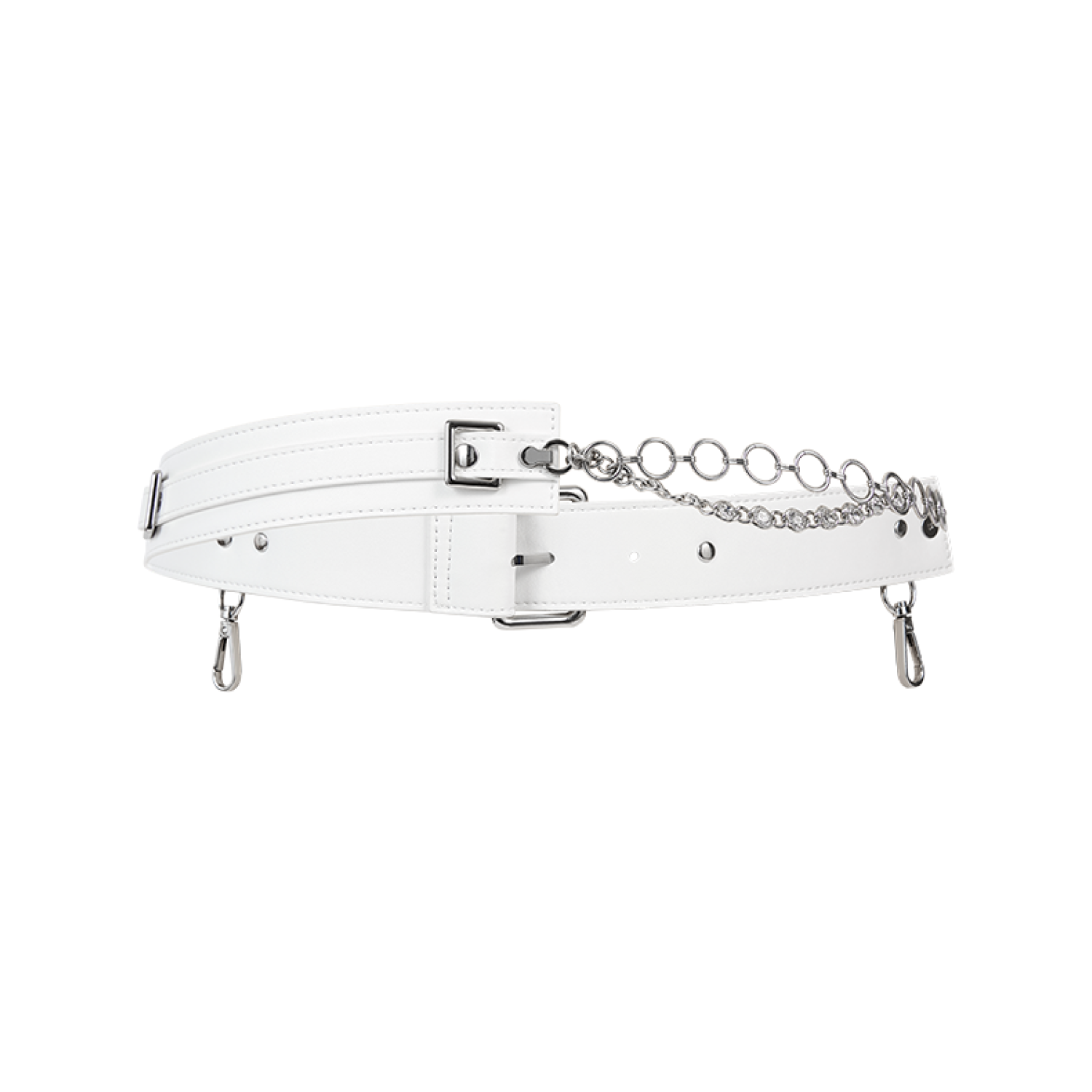 13DE MARZO Hook Buckle Belt Bag White detail view
