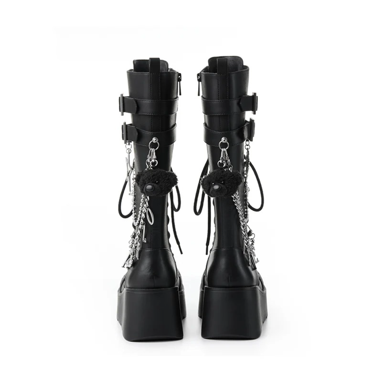 13DE MARZO Bear Lock Chain Boots fabric detail