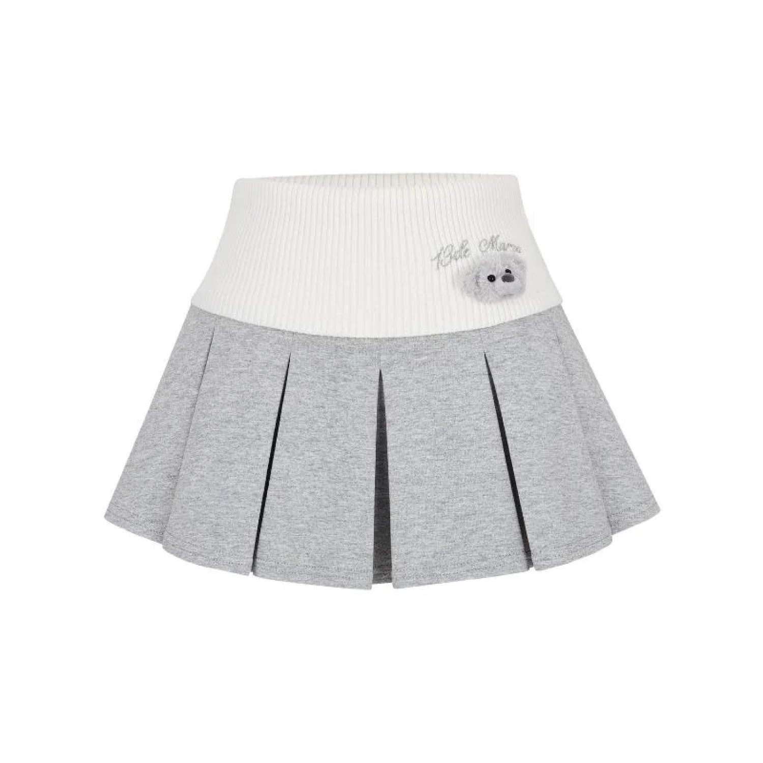 13DE MARZO Bear Head Upper Skirt Grey