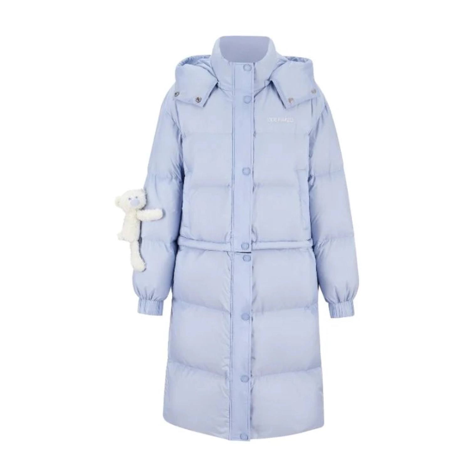 13DE MARZO Base Bear Long Down Jacket Blue