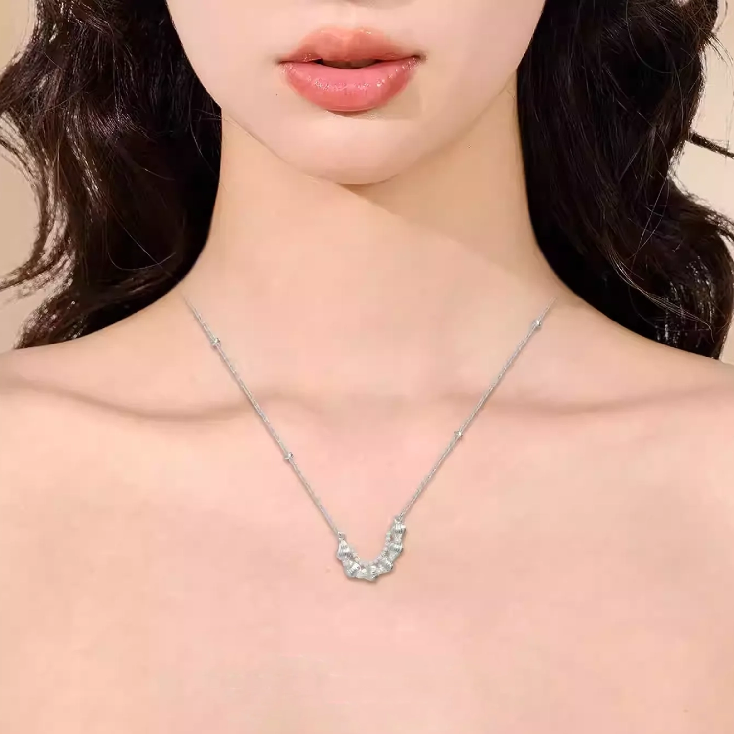 abyb Charming Whipped Cream Swirl Necklace Silver