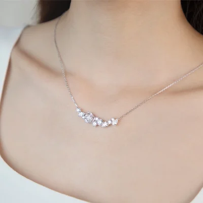 abyb Charming Camellia Love Necklace Silver front view