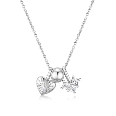abyb Charming Hearts Devotion Necklace Silver