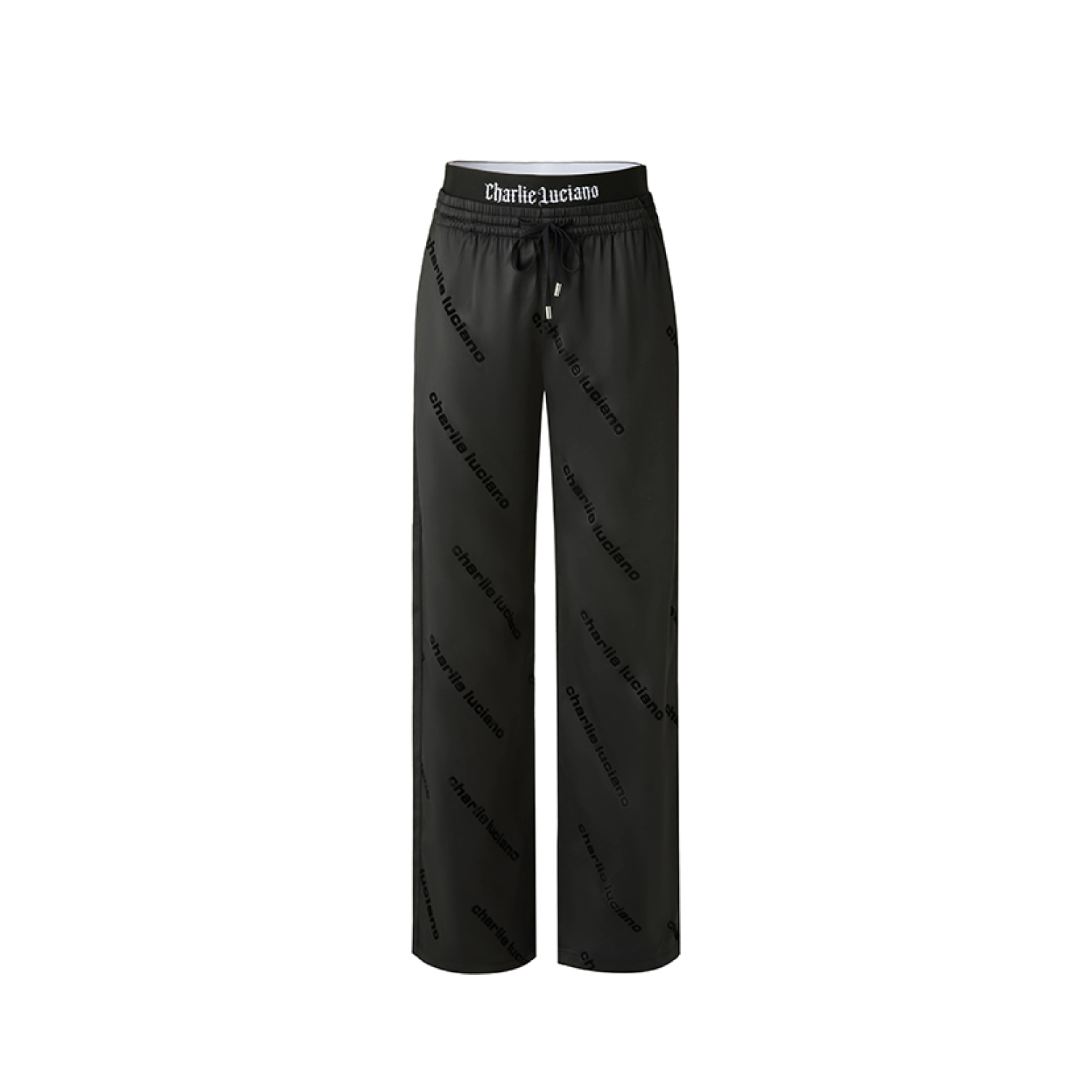 Charlie Luciano Logo-printed Drawstring Pants Black