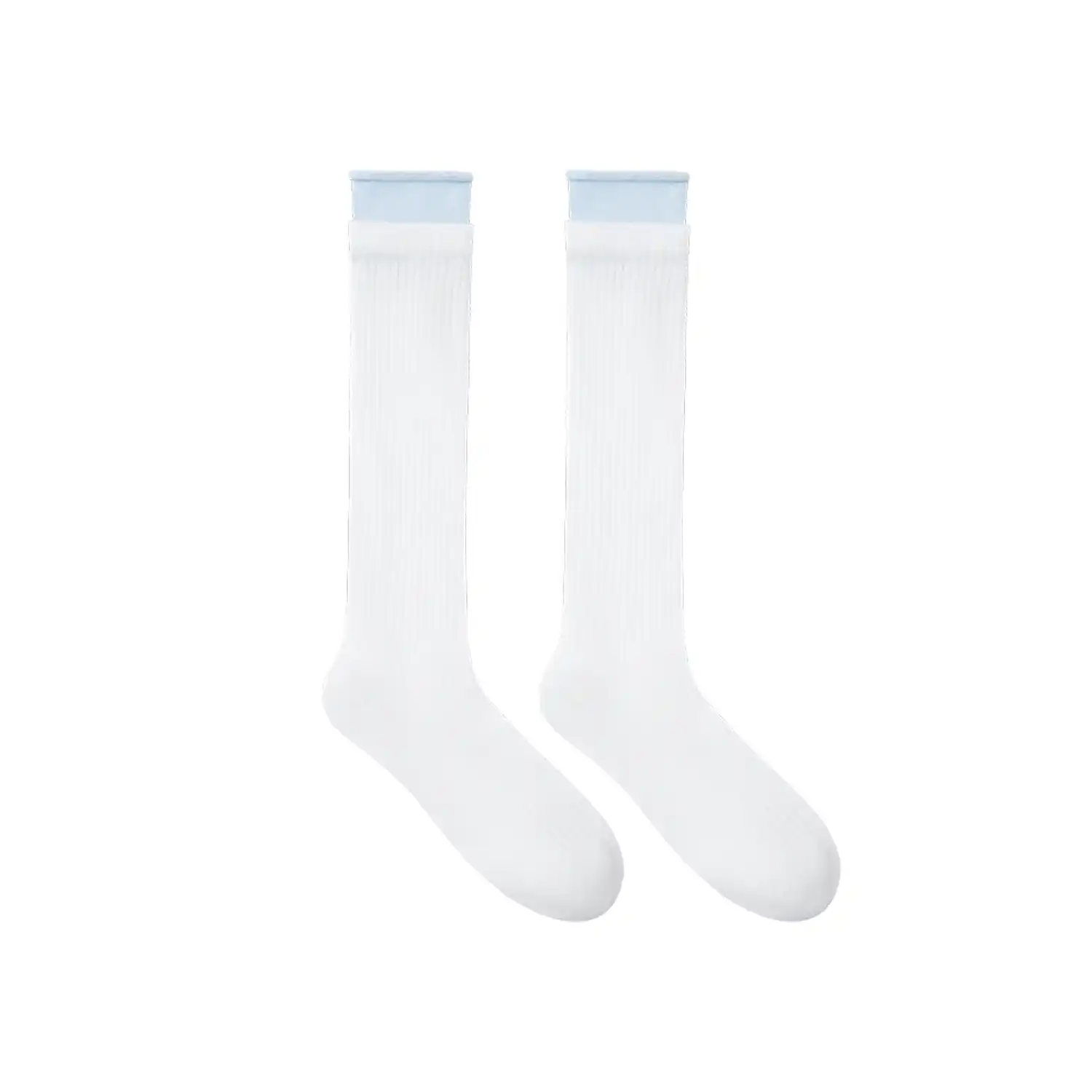 13DE MARZO Double-Layer Contrast Crew Socks White product image 6