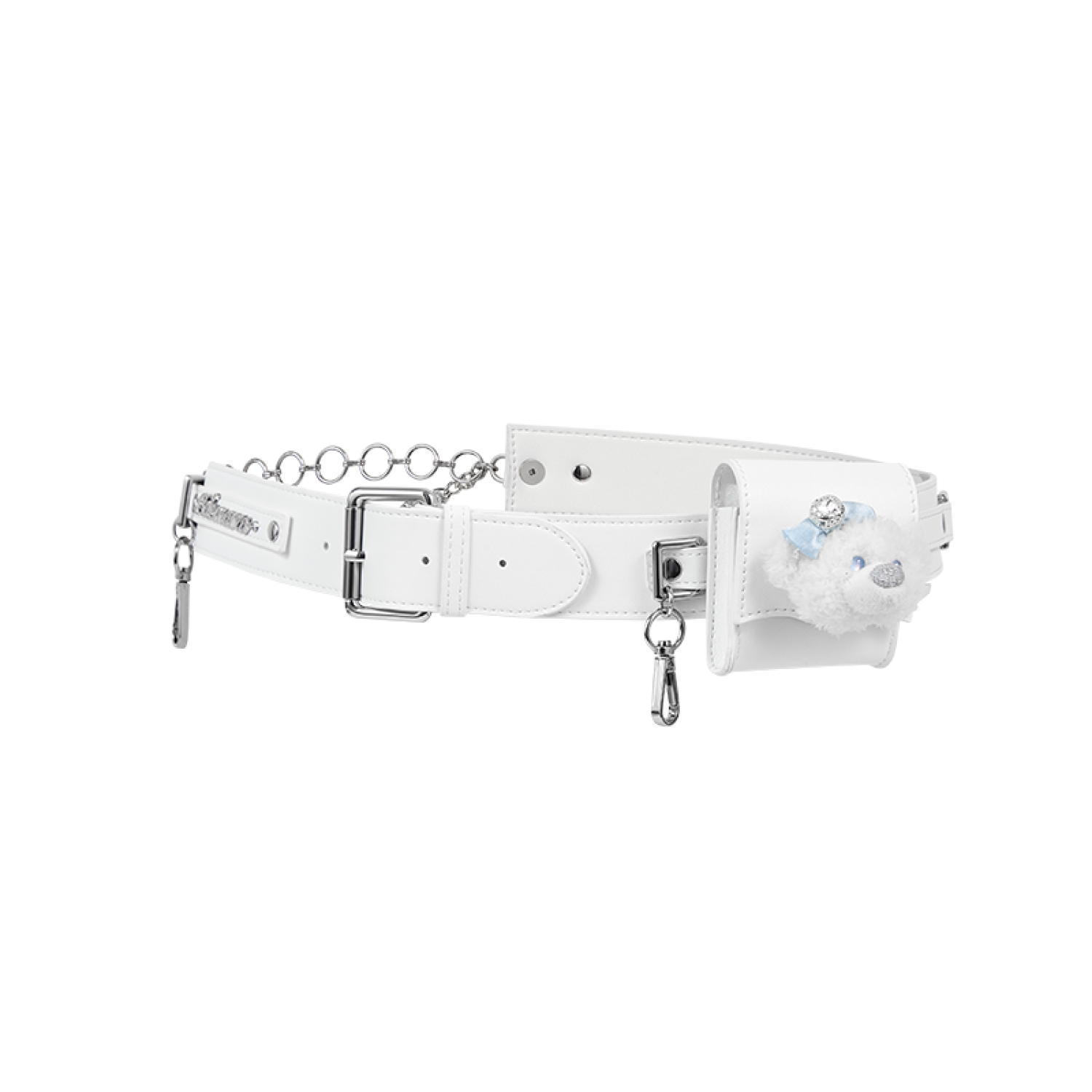 13DE MARZO Hook Buckle Belt Bag White
