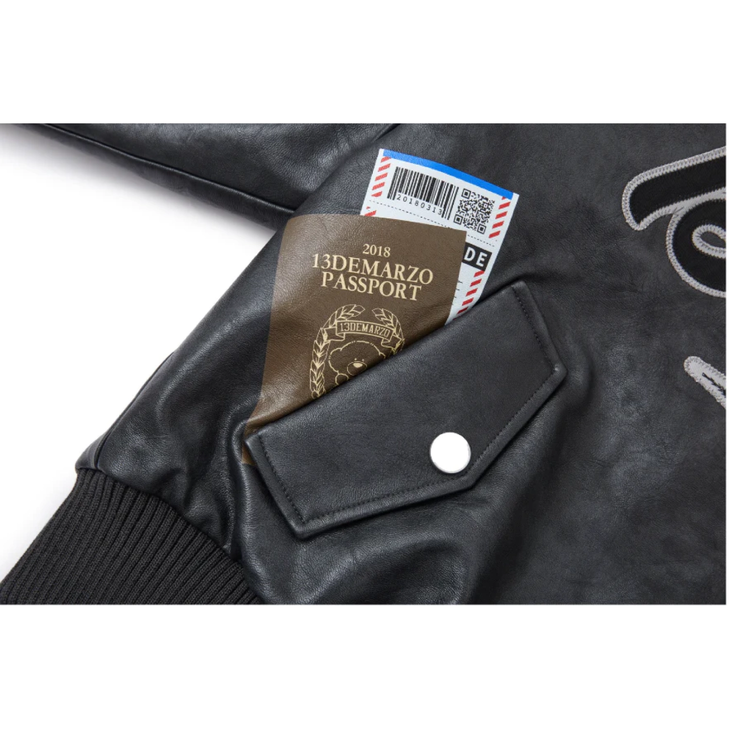 13DE MARZO Pilot Bear Vintage Jacket Black product image 5