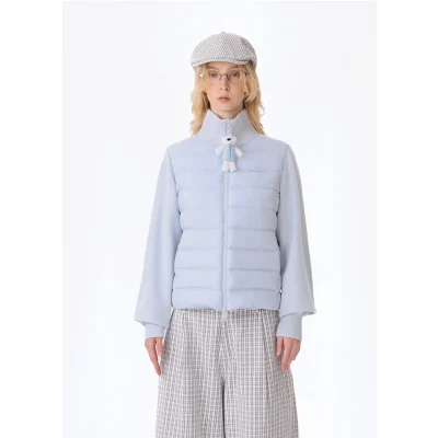 13DE MARZO Bear Zipper Down Jacket Blue