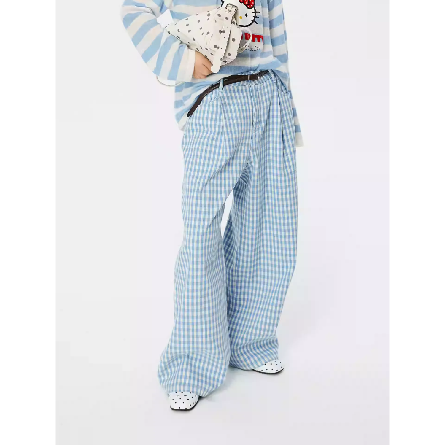 REVAN x Hello Kitty Pixel Check Denim Pants