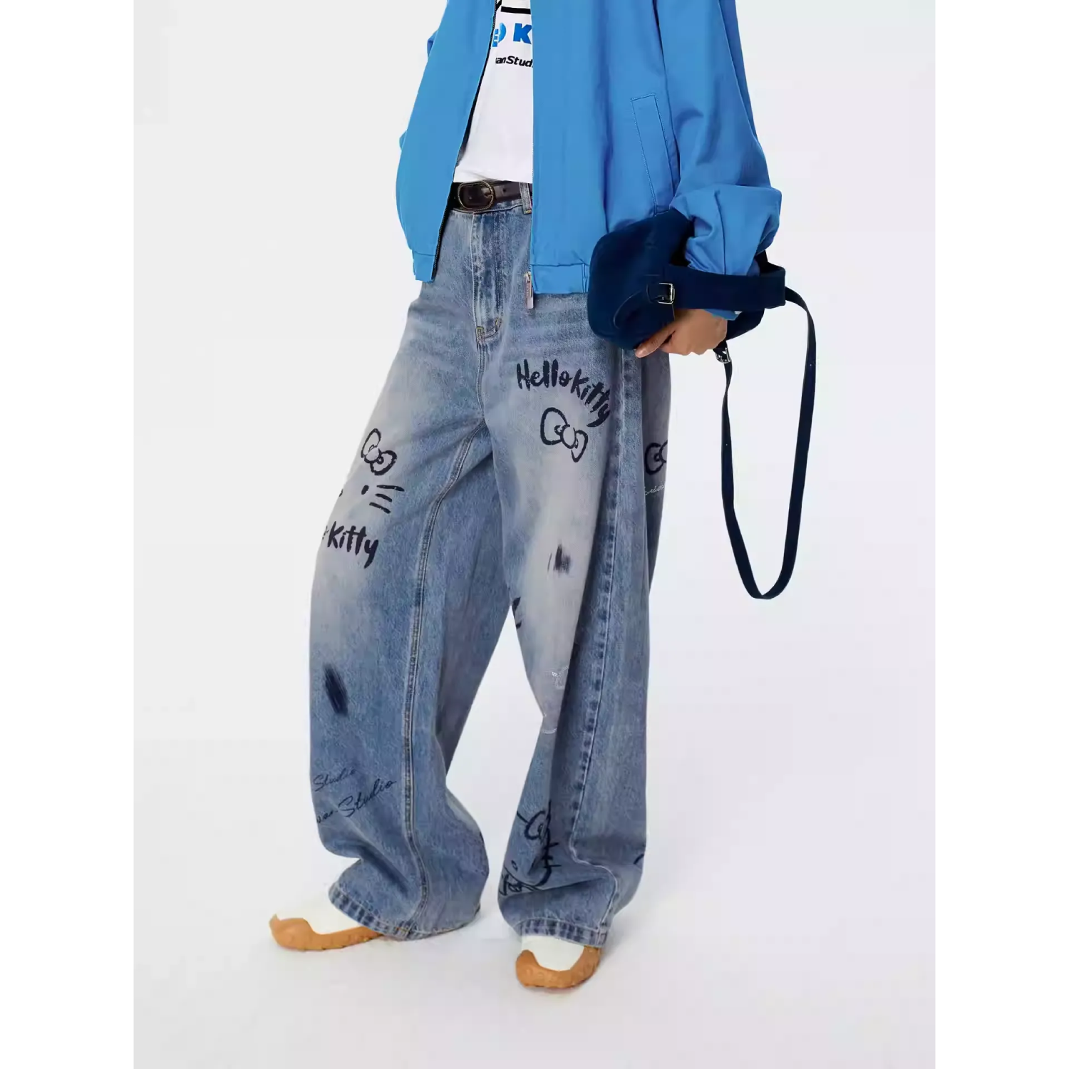 REVAN x Hello Kitty Street Art Wide-Leg Denim
