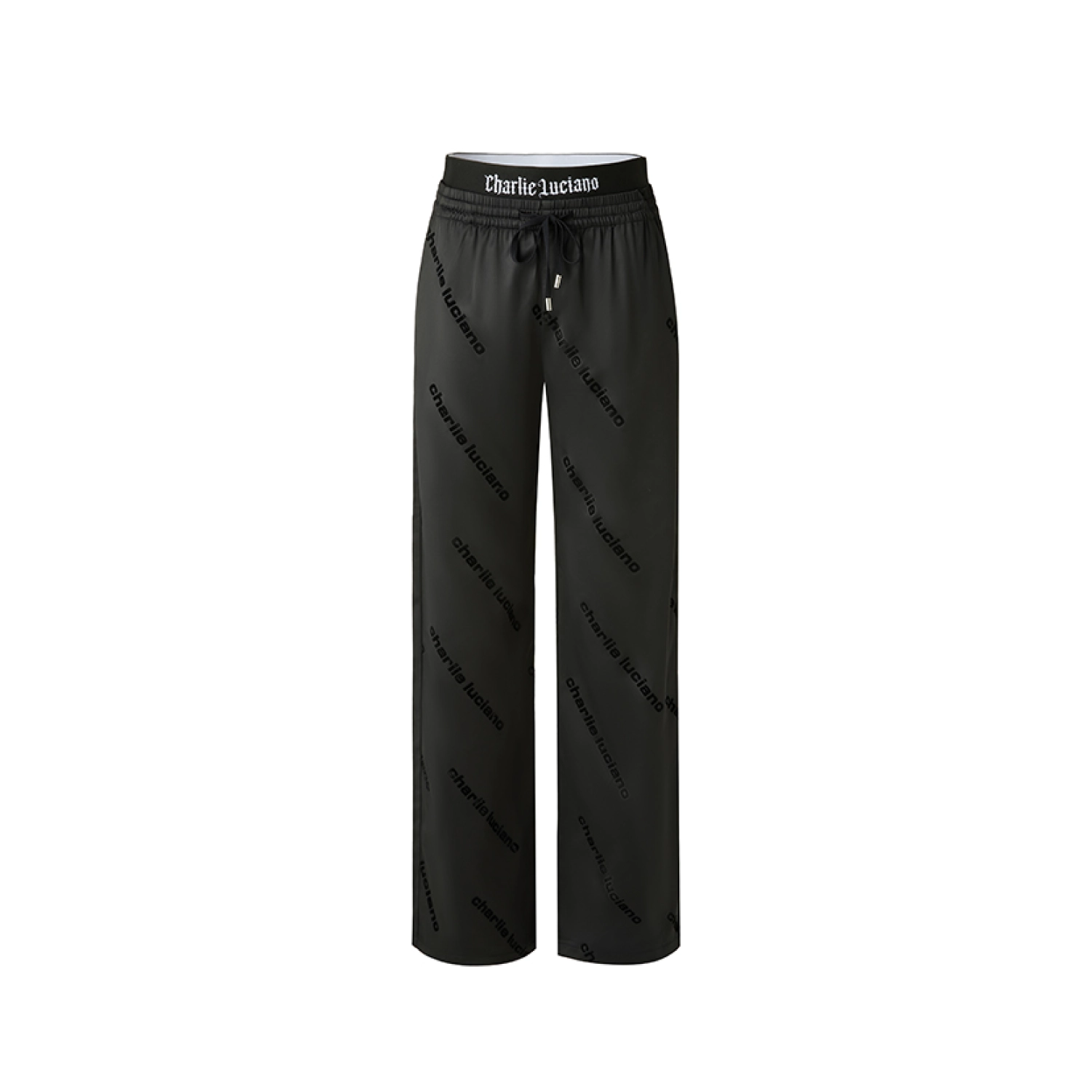 Charlie Luciano Logo-printed Drawstring Pants Black