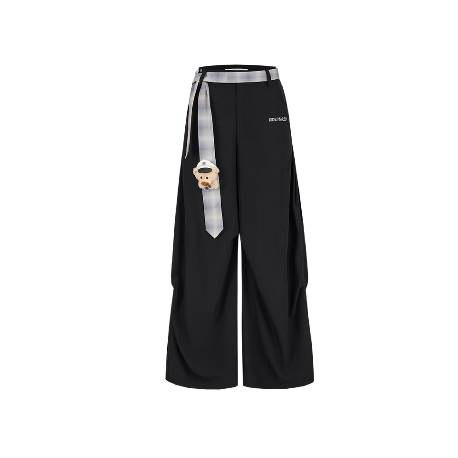 13DE MARZO Tie Belt Trousers Black