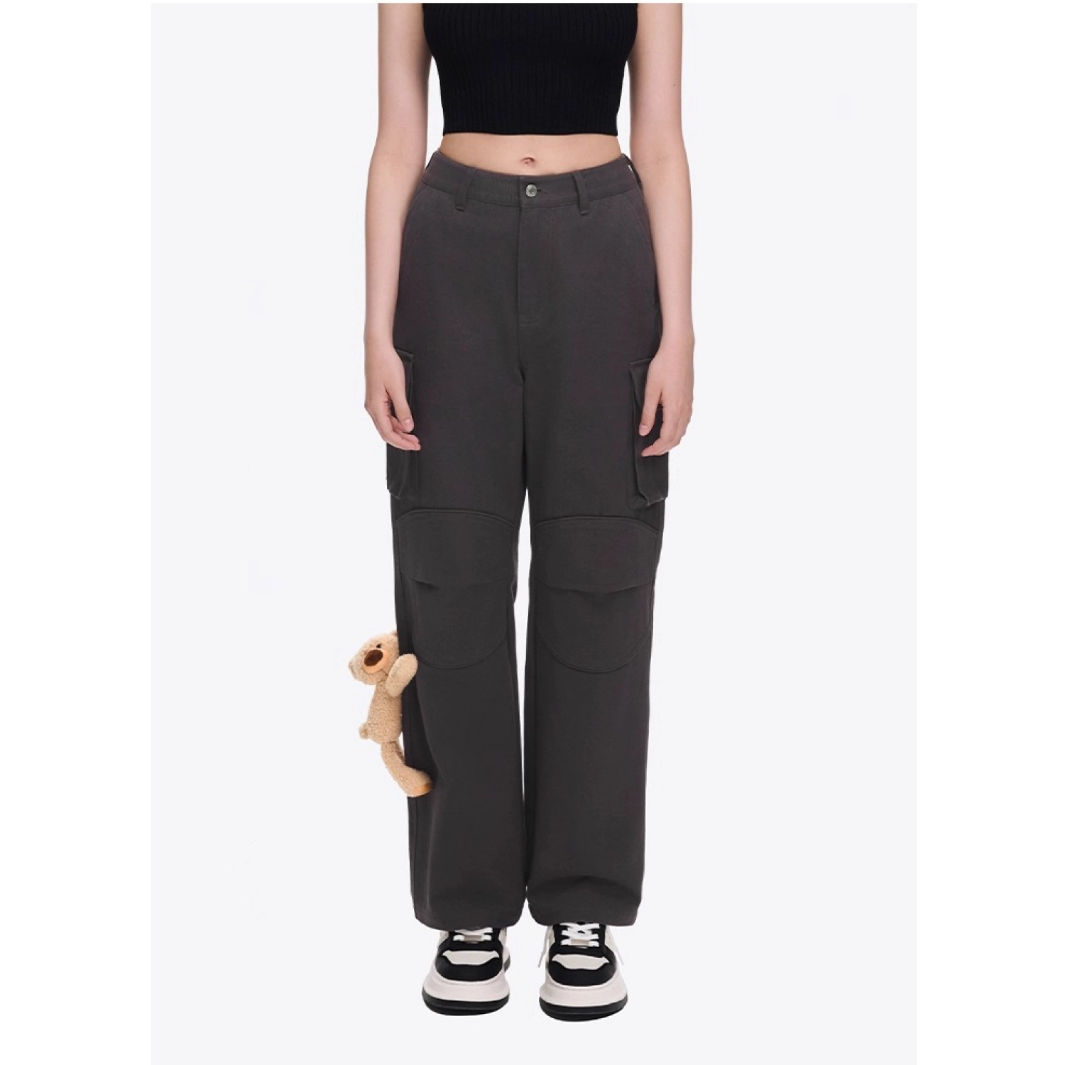 13DE MARZO Doozoo Multi-Pocket Cargo Pants Dark Grey