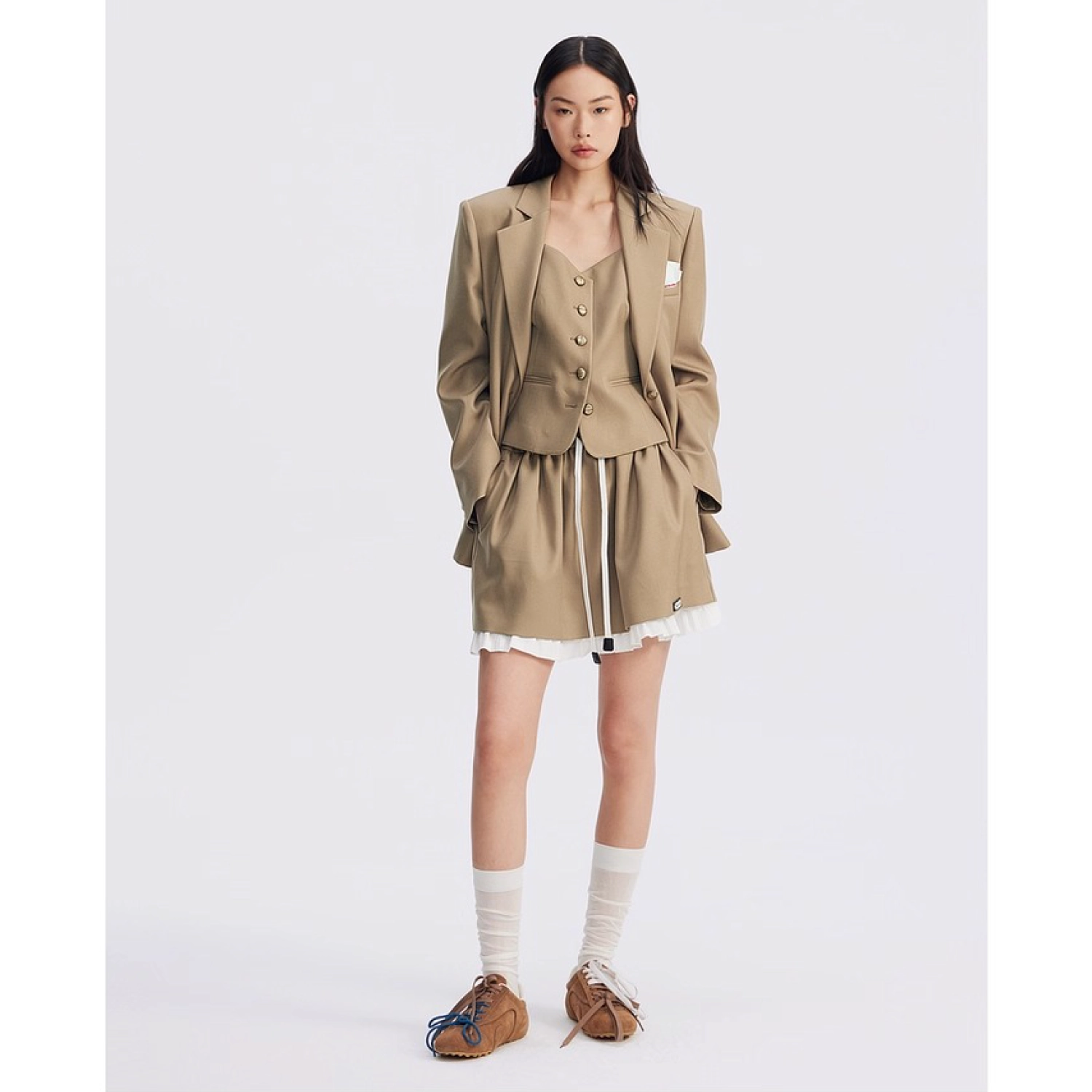 REVAN Vintage-Inspired Blazer Khaki