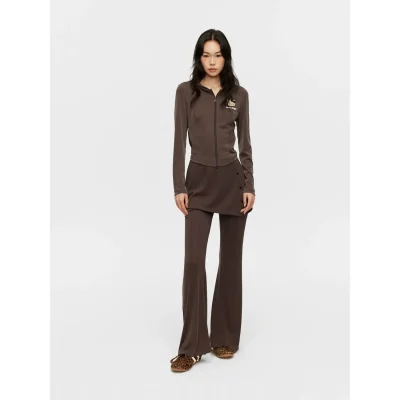REVAN x Hello Kitty Track Tan Kitty Cropped Hoodie Brown front view