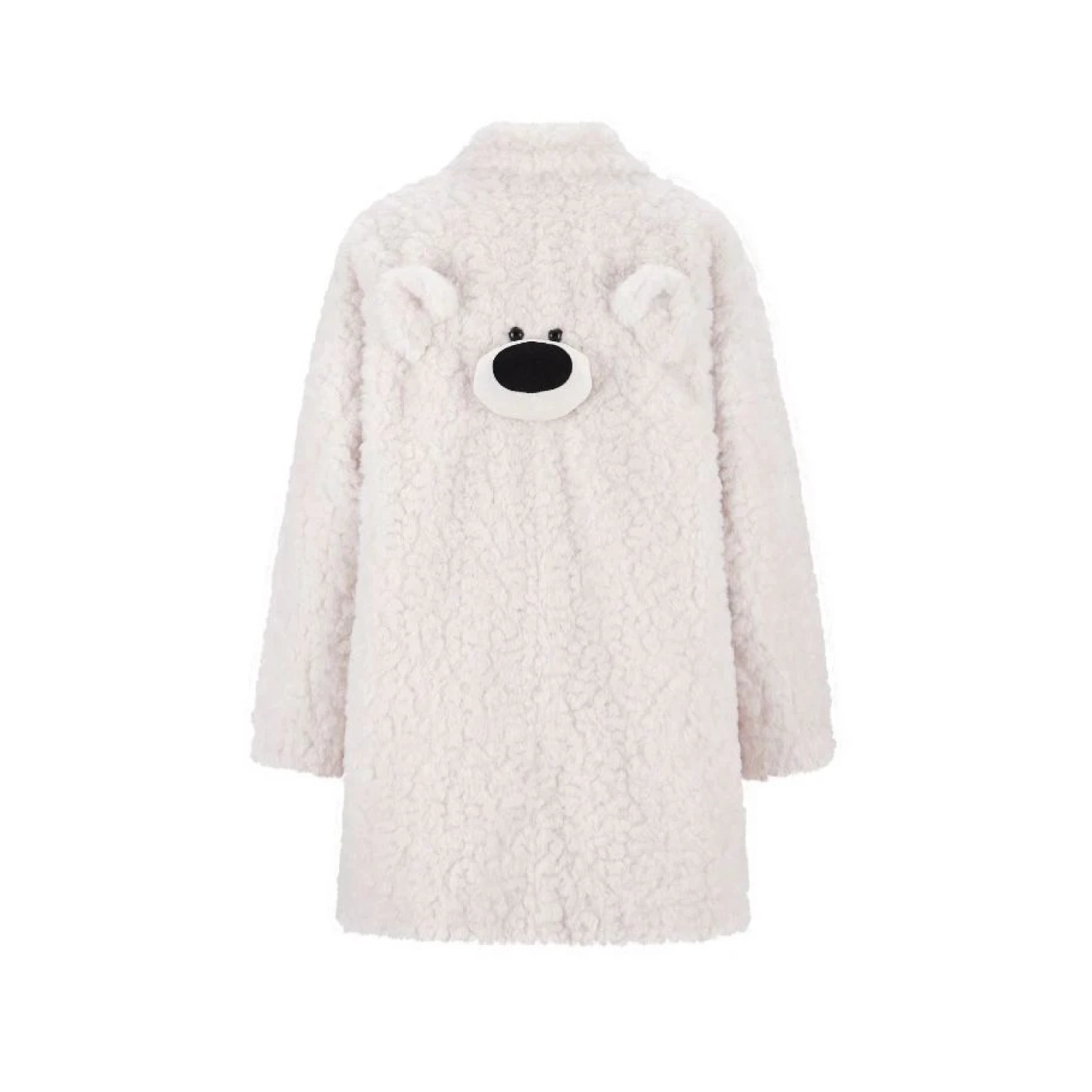 13DE MARZO Bear Fuzzy Long Coat Beige