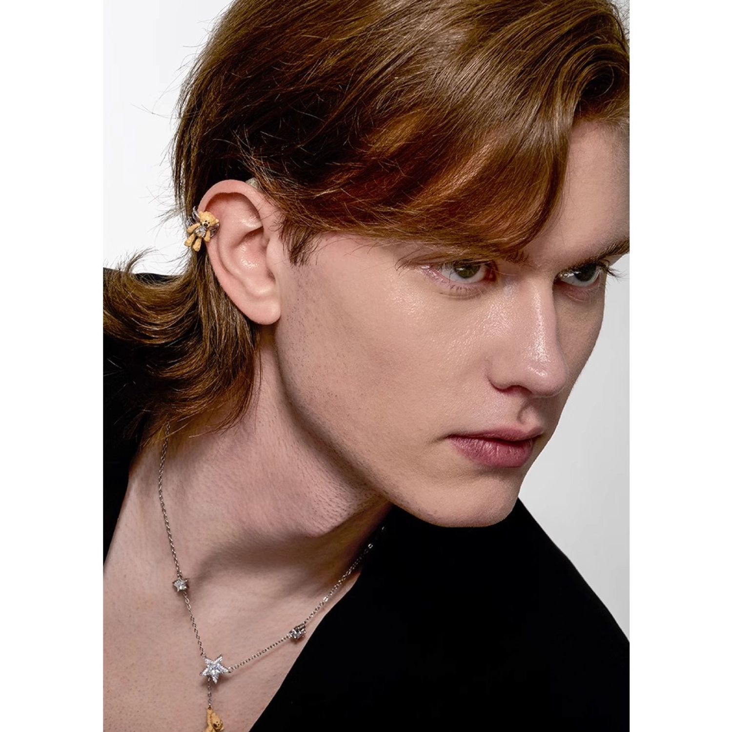 13DE MARZO Zircon Bear Ear Cuff Right Side