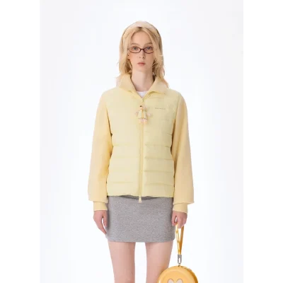 13DE MARZO Bear Zipper Down Jacket Yellow