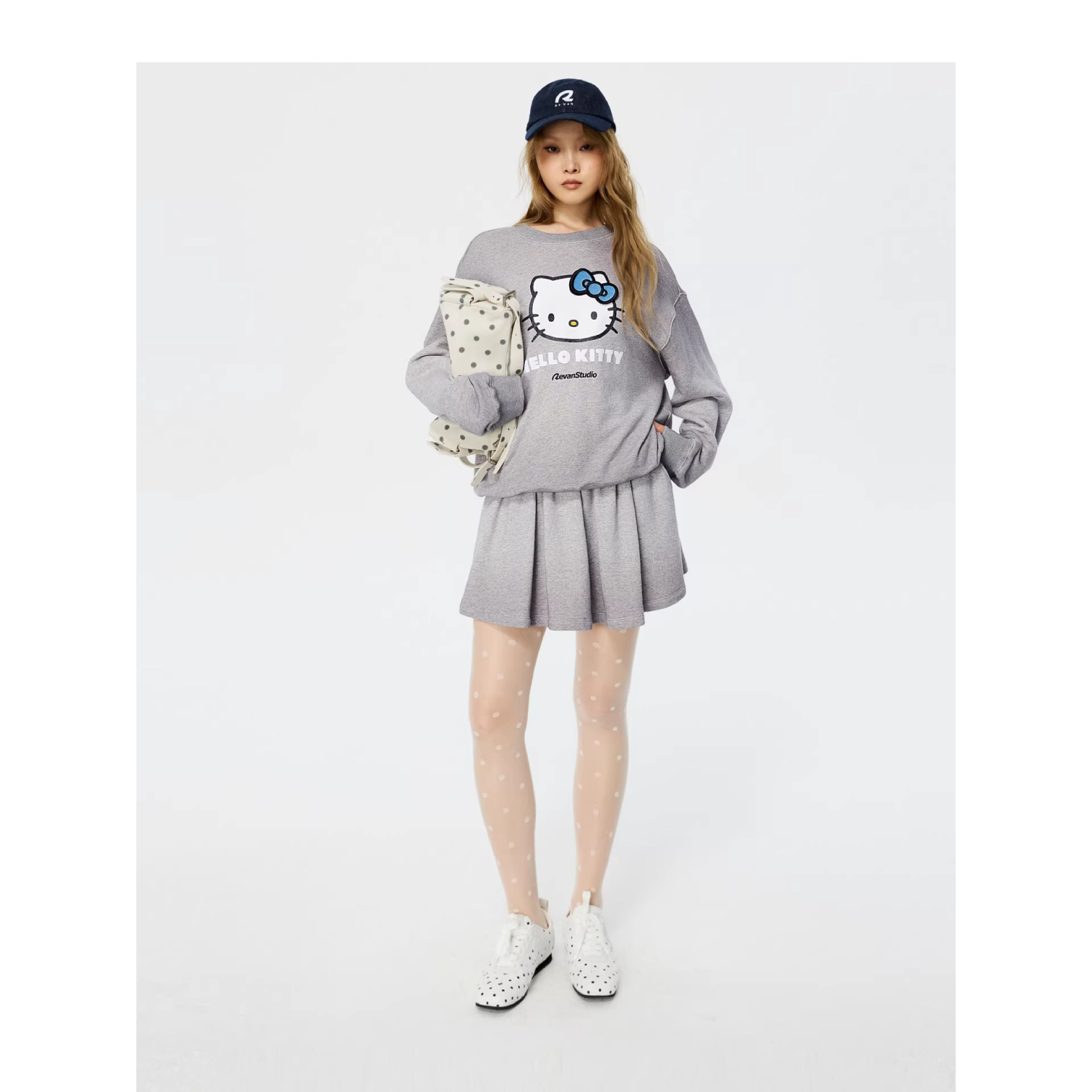 REVAN x Hello Kitty Grey Sweatshirt & Skirt Set
