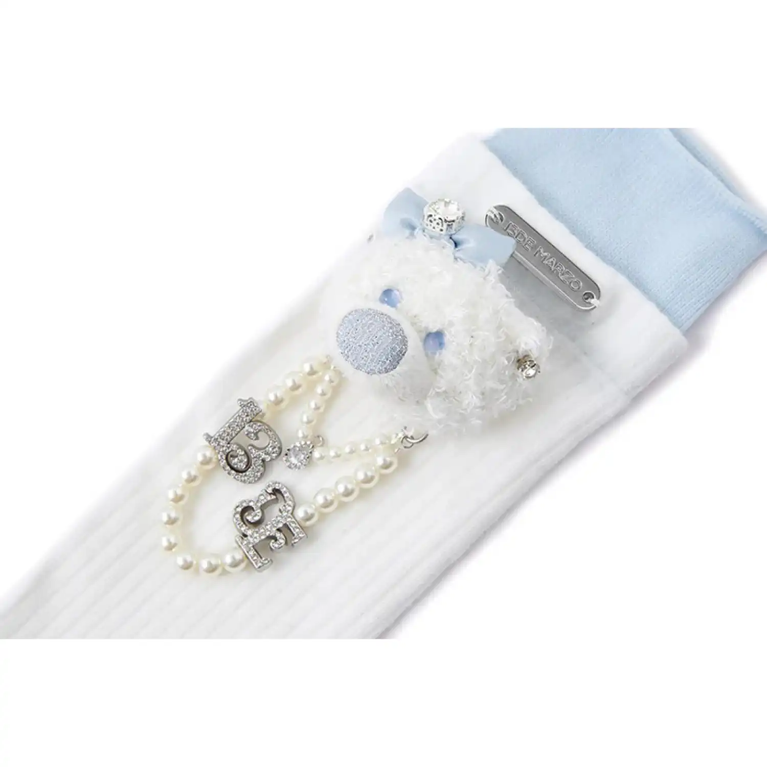 13DE MARZO Double-Layer Contrast Crew Socks White product image 7