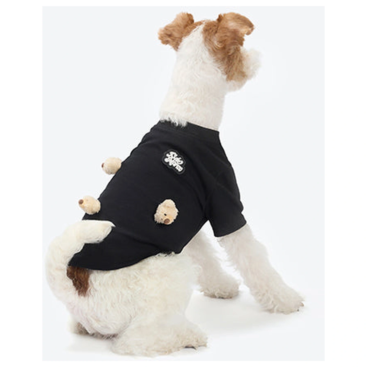 13DE MARZO Allover Bear Pet Tee Black back view
